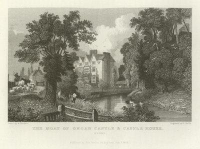 The Moat of Ongar Castle and Castle House, Essex by William Henry Bartlett