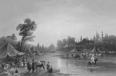 The River Barrada, the Ancient Pharpar, a River of Damascus by William Henry Bartlett