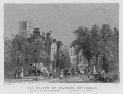 The Statue of Erasmus, Rotterdam by William Henry Bartlett