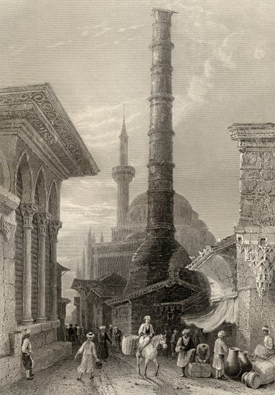 The Tchernberle Tash, Constantinople, Istanbul, Turkey, engraved by J. Carter by William Henry Bartlett