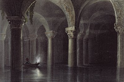 Yere Batan Serai (The Cisterns) Istanbul, engraved by J.T. Willmore, c.1850 by William Henry Bartlett