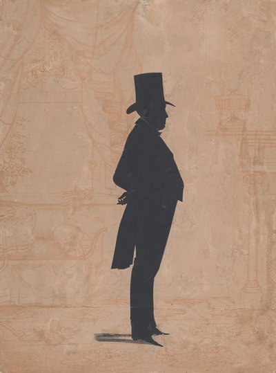 Silhouette of an Unknown Man in a Top Hat and Tails by William Henry Brown