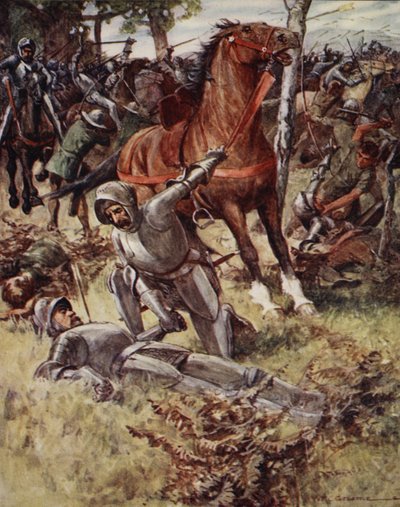 Then Leaving Life, Earl Percy Took the Dead Man by the Hand, from Ballads of Famous Fights, First Edition, 1920 by William Henry Charles Groome