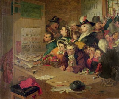 Awaiting News of the Arrest of Robespierre (1758-94) in 1794, 1866 by William Henry Fisk