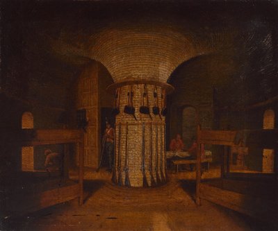 The interior of a barrack room, possibly in a Martello Tower, c.1812 by William Henry Ford