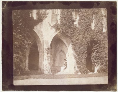 Reverend Calvert Jones seated in the Cloisters, Laycock Abbey by William Henry Fox Talbot