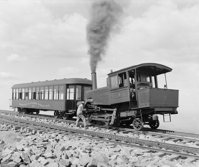 Cog Wheel Train on Summit of Pike