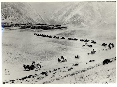 Pioneers Collecting Immigrants from the Train Station and Leading Them to the Mormon Salt Lake City by William Henry Jackson