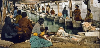 Wash Day in Mexico City, pub. Detroit, 1880-1900 by William Henry Jackson