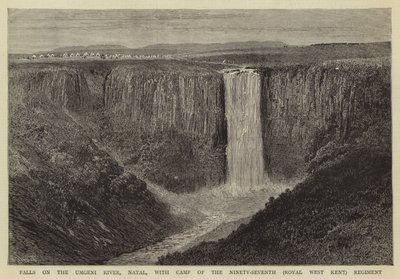 Falls on the Umgeni River, Natal, with Camp of the Ninety-Seventh (Royal West Kent) Regiment by William Henry James Boot