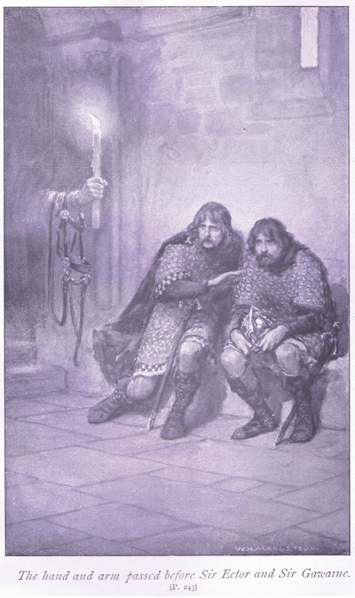 The hand and arm passed before Sir Ectar and Sir Gawaine by William Henry Margetson