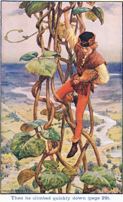 Then He Climbed Quietly Down, Jack and the Beanstalk, 1925 by William Henry Margetson