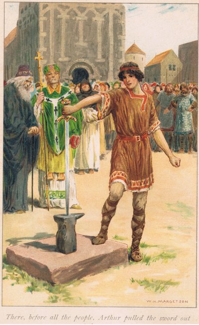 There before all the people, Arthur pulled the sword out of the stone by William Henry Margetson