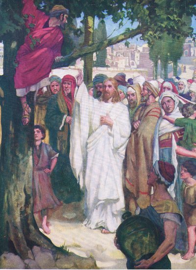 Zacchaeus, from The Bible Picture Book published by Thomas Nelson, c.1950 by William Henry Margetson