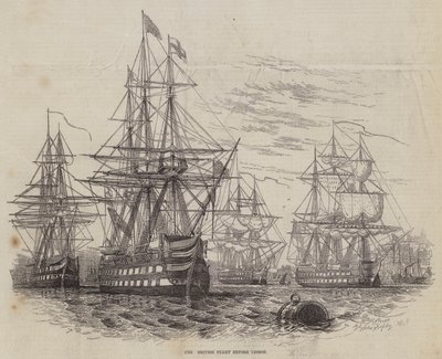 The British Fleet before Lisbon by William Henry Pike