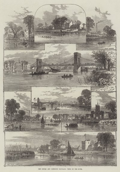 The Oxford and Cambridge Boat-Race, Views on the River by William Henry Pike