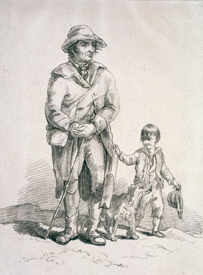 A Rustic with a Dog and a Boy, Provincial Characters, 1813 by William Henry Pyne