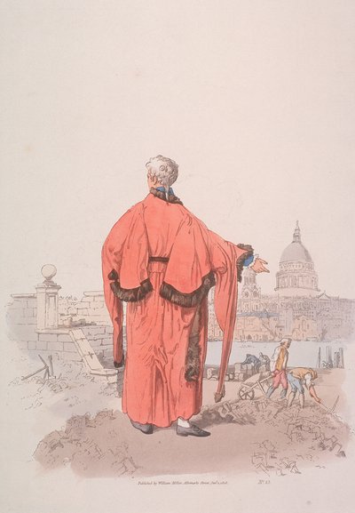 Alderman in Civic Costume Looking Towards St Paul