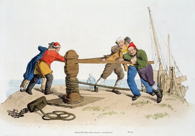 Fishermen at a Capstan, from 