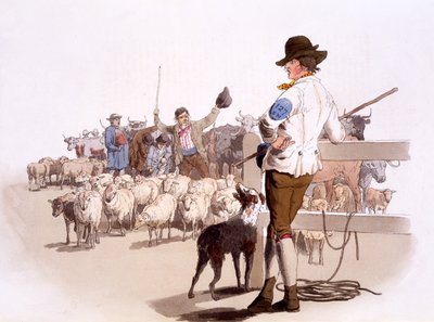 Herdsmen of Sheep and Cattle, from The Costumes of Great Britain, Published by Henry Miller, 1805 by William Henry Pyne