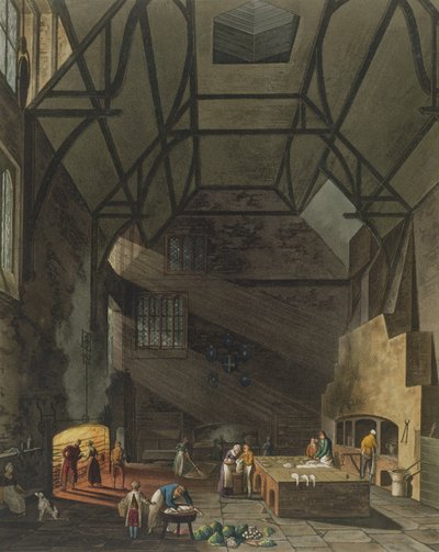 Interior of the Kitchen, Trinity College, Cambridge, from The History of Cambridge, engraved by Joseph Constantine Stadler (fl.1780-1812), pub. by R. Ackermann, 1815 by William Henry Pyne