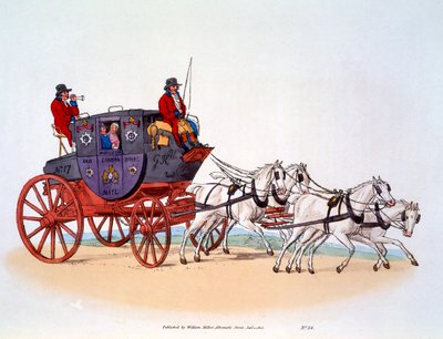 Stagecoach, The Worcester and the London Royal Mail by William Henry Pyne