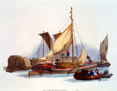 Waterman and Bargemen moving goods and passengers by William Henry Pyne