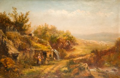Cottage and Mill Wheel by William Henry Vernon
