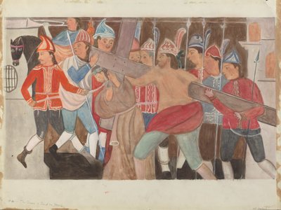 Station of the Cross No. 2: The Cross is Laid on Jesus by William Herbert