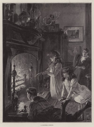 A Christmas Fireside by William Heysham Overend