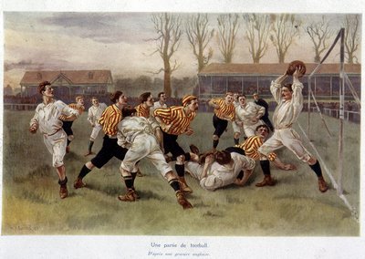 A football game - from an English engraving by William Heysham Overend