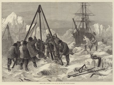 Arctic Life, Cutting a Way out of the Ice from Winter Quarters by William Heysham Overend