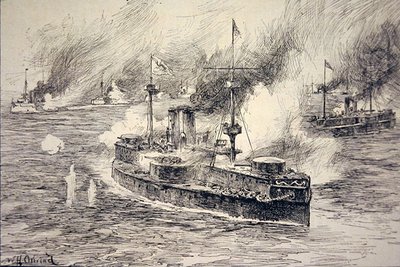 Battle of the Yalu River on 17th September by William Heysham Overend