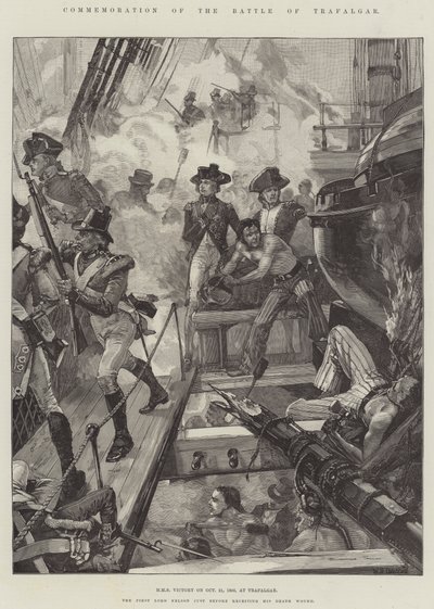 Commemoration of the Battle of Trafalgar, HMS Victory on 21 October 1805, at Trafalgar by William Heysham Overend
