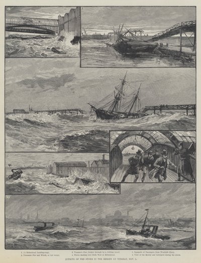 Effects of the Storm in the Mersey on Tuesday, 1 November by William Heysham Overend