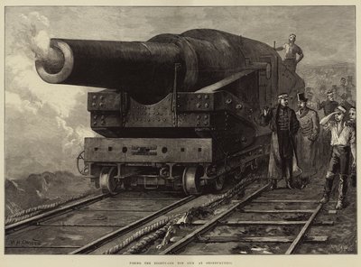 Firing the Eighty-One Ton Gun at Shoeburyness by William Heysham Overend