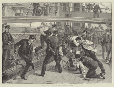 Life on Board a Man-of-War, Junior Officers at Hockey by William Heysham Overend