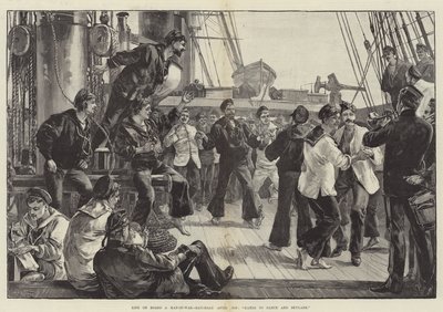 Life on Board a Man-of-War, Saturday Afternoon, Hands to Dance and Skylark by William Heysham Overend