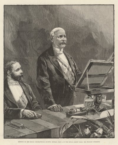 Meeting of the Royal Geographical Society, Monday, 5 May, in the Royal Albert Hall, Mr Stanley Speaking by William Heysham Overend