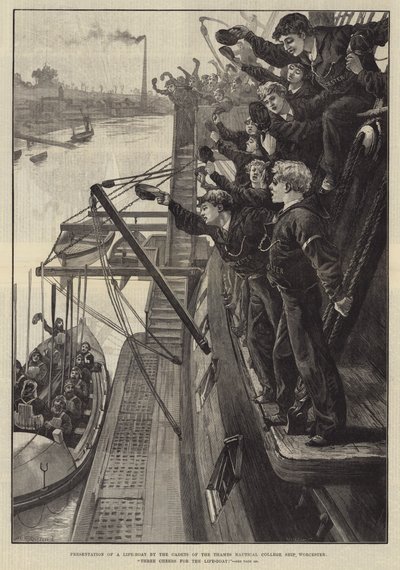 Presentation of a Life-Boat by the Cadets of the Thames Nautical College Ship, Worcester, Three Cheers for the Life-Boat! by William Heysham Overend