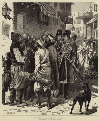Reading War Placards in Stamboul by William Heysham Overend