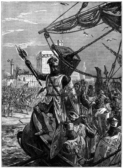 Richard I, Coeur de Lion Landing at Jaffa Joppa, September 1191, c1880 by William Heysham Overend