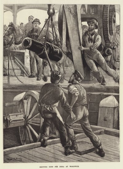 Shipping Guns for India at Woolwich by William Heysham Overend