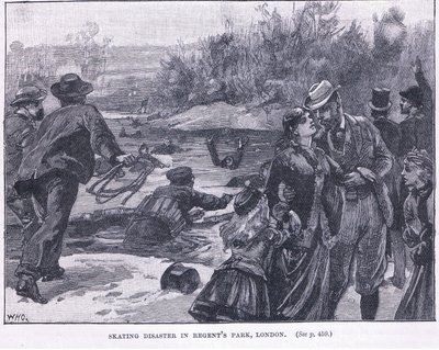 Skating Disaster in Regents Park, London 1868 AD by William Heysham Overend