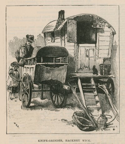 Sketches of Gipsy Life; Knife-Grinder, Hackney Wick by William Heysham Overend