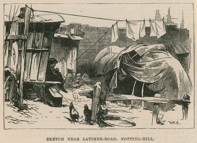 Sketches of Gipsy Life; Sketch near Latimer Road, Notting Hill by William Heysham Overend