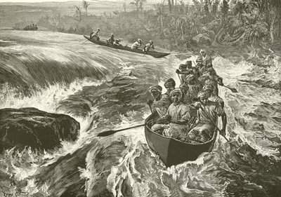 Stanley Shooting the Rapids of the Congo by William Heysham Overend