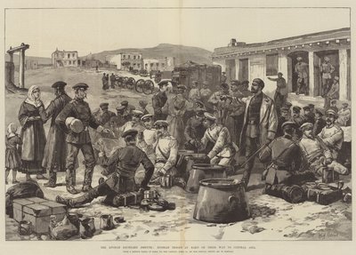 The Afghan Boundary Dispute, Russian Troops at Baku on their Way to Central Asia by William Heysham Overend
