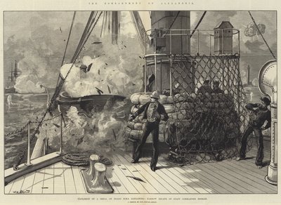 The Bombardment of Alexandria, Explosion of a Shell on Board HMS Alexandria, Narrow Escape of Staff Commander Hosken by William Heysham Overend