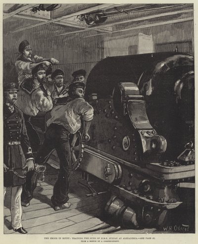 The Crisis in Egypt, training the Guns of HMS Sultan at Alexandria by William Heysham Overend